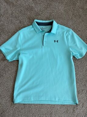 Under Armour Men’s Aqua Blue Golf Polo